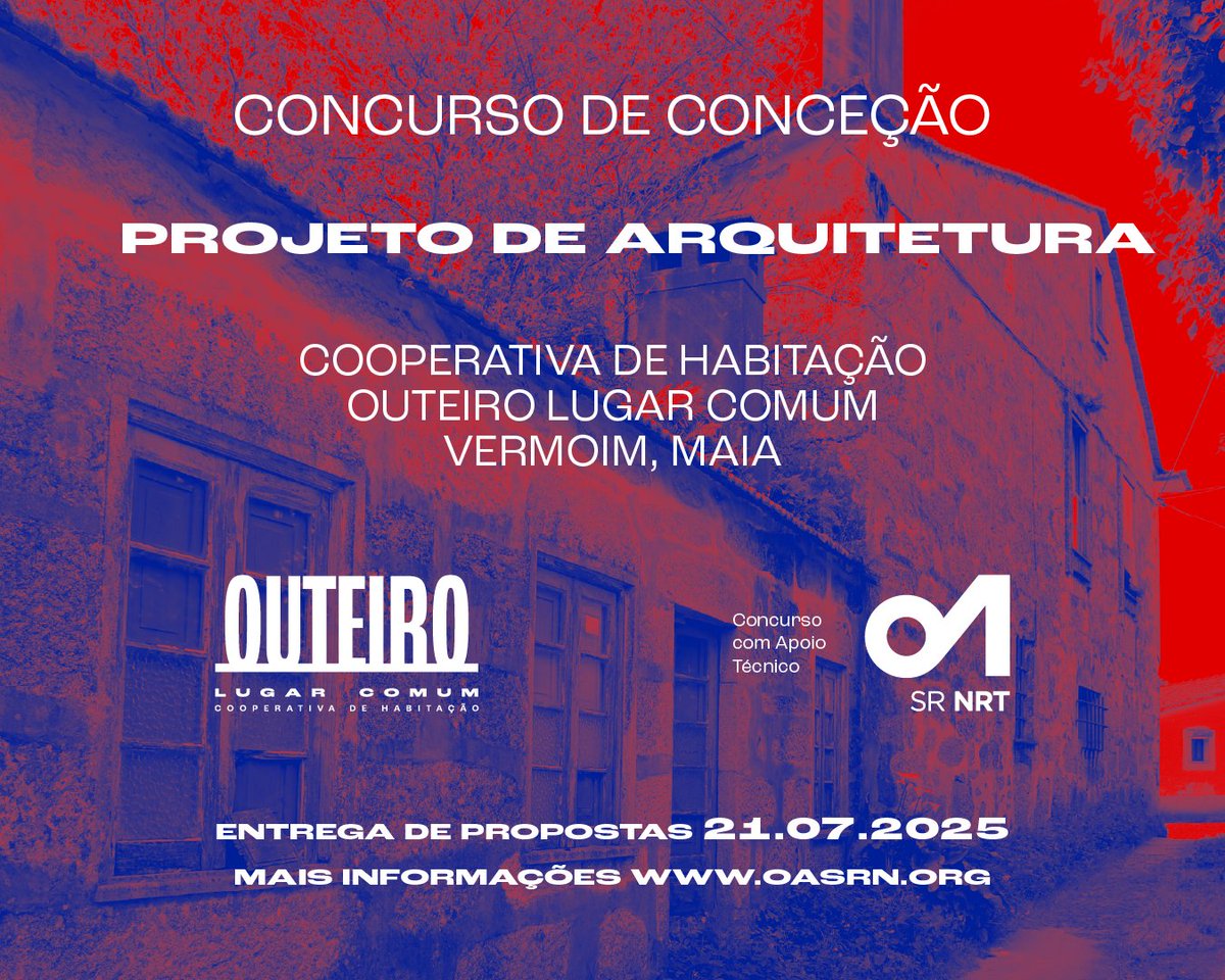 A Cooperativa Outeiro – Lugar Comum, com o apoio técnico do CDRN da Ordem dos Arquitectos, promove um Concurso para o desenvolvimento do projecto de arquitectura para um conjunto habitacional  
Mais informação concursosoasrn.com/concurso.asp?I…
