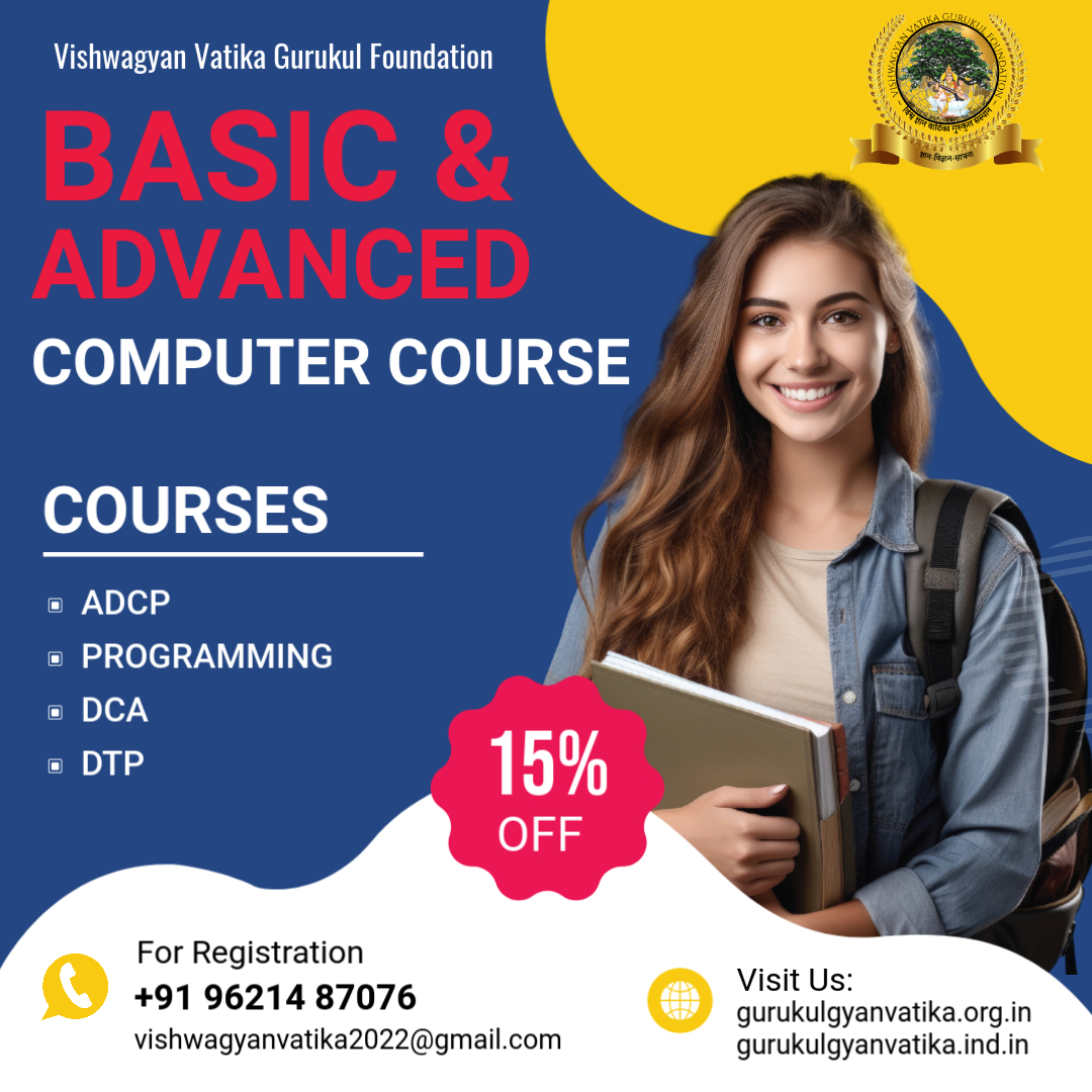 gyanvatikaguru's tweet image. Boost your CV with our Advanced Course: Tally, Photoshop, AutoCAD &amp;amp; more. #careerready
#BasicComputer #AdvancedComputer #LearnComputers #DigitalSkills #CareerBoost #TechTraining #ITCourses #ComputerEducation #SkillDevelopment #FutureReady
