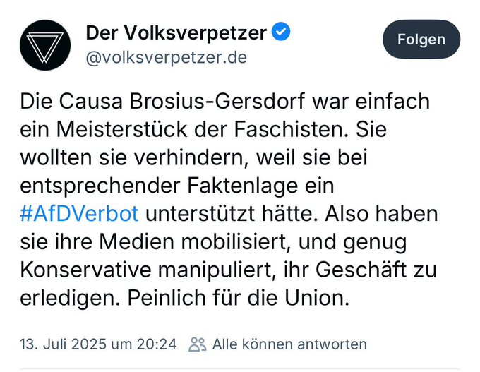 Wahnsinn! Jemand will möglicherweise verhindern, verboten zu werden. Sachen gibts.