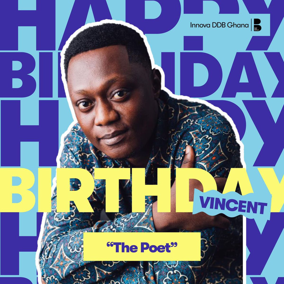 Happy birthday to our in-house poet and best at wordplay- Vincent! Here’s to another year of brilliance and beautifully crafted lines 

#innovaddbghana #adagency #birthdaycelebrations