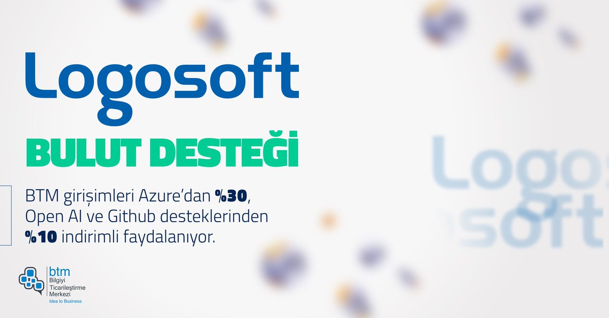 BTM girişimcileri Azure, Open AI ve Github hizmetlerinden indirimli olarak faydalanıyor.

Detaylı bilgi için Kurumsal İletişim ve Pazarlama Ofisimize ulaşabilirsiniz.

//

BTM entrepreneurs benefit from Azure, Open AI and Github services at a discount. 

For detailed information,