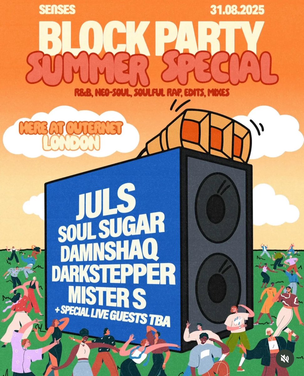 We’re throwing a party at Outernet!

Juls, Soul Sugar, Damnshaq, Darkstepper and Mister S 💫

link.dice.fm/LHiVB5fTZUb?sh…