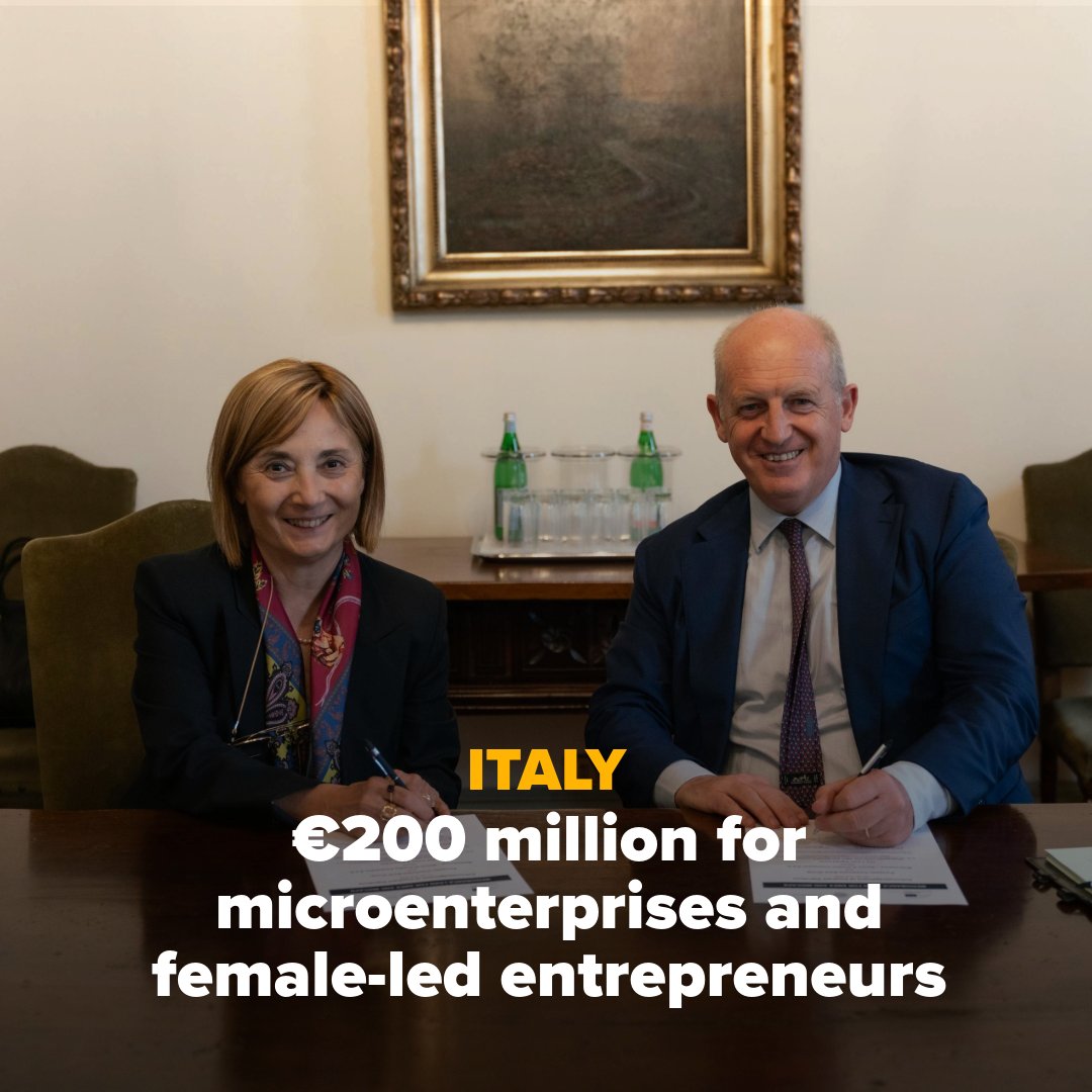 European Investment Bank (@eib) on Twitter photo 🇮🇹🇪🇺 We’ve signed an agreement with <a href="/mediobanca/">Mediobanca</a> to mobilise up to €200 million for small businesses in Italy.
The funding will support:
🔵60% microenterprises
🔵20% female-led businesses and gender equality
Find out more👉bit.ly/Italy_MedioBan… 🇮🇹🇪🇺 We’ve signed an agreement with <a href="/mediobanca/">Mediobanca</a> to mobilise up to €200 million for small businesses in Italy.
The funding will support:
🔵60% microenterprises
🔵20% female-led businesses and gender equality
Find out more👉bit.ly/Italy_MedioBan…