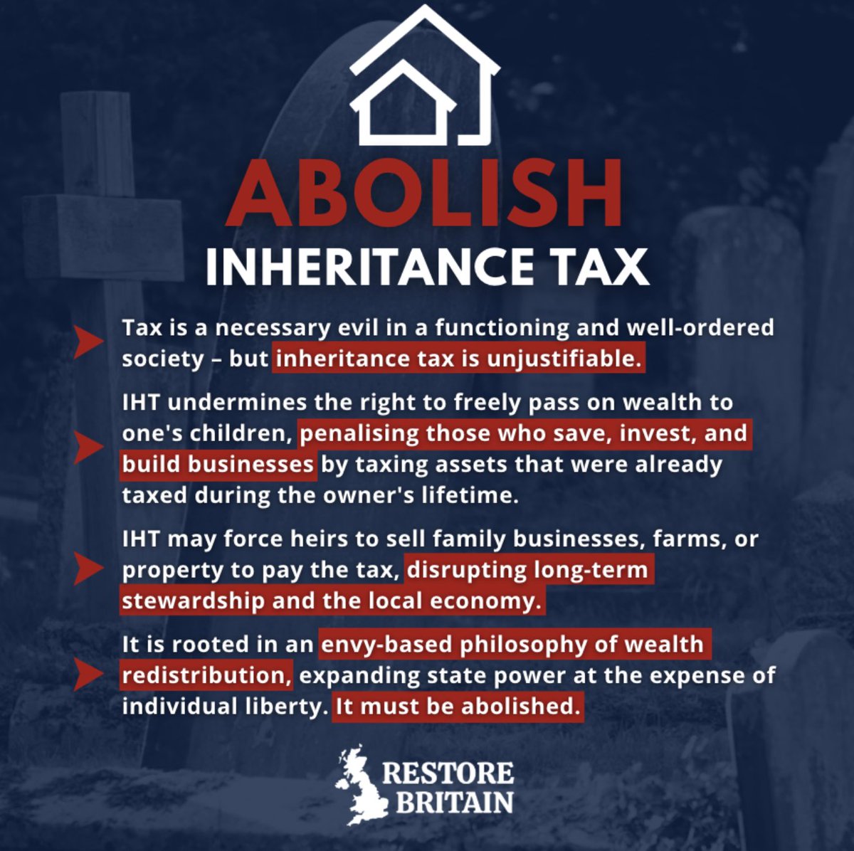 Farmers should not have to pay inheritance tax, family businesses should not have to pay inheritance tax.

I don't think anyone should have to pay inheritance tax - it's stealing already taxed money from the dead.

Abolish inheritance tax, for everybody.