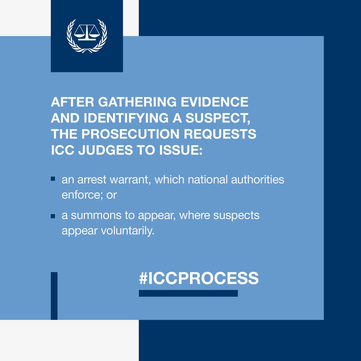 IntlCrimCourt's tweet image. #ICCProcess: What is a difference between an arrest warrant and a summons to appear? How can warrants be enforced? Learn more ➡️ bit.ly/2WoANkq