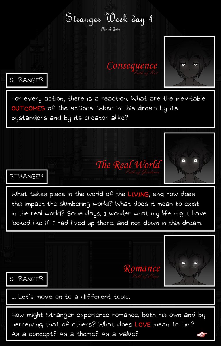 nightshadeweek's tweet photo. Stranger Week day 4

🩸 Consequence
🗝️ The Real World
✨ Romance

You can use the #strangerweek2025 and the #strangerweek tags to have your creations shared by this account! https://t.co/wmnfgnGfbU