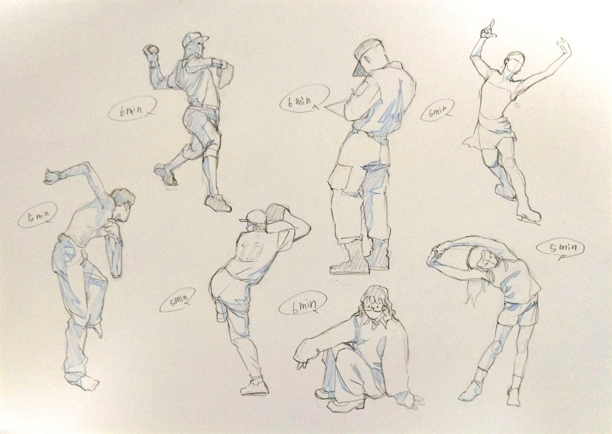 raisehakinoko's tweet image. 最近は素体でバチッと決められる練習ばっかりだったので気分転換に好きなようにクロッキーしました!💪💪
シルエットで見たい、モデルのらしさを出したいっていう意識は変えてないからちゃんと雰囲気は出せてる…と思いたい……!😖