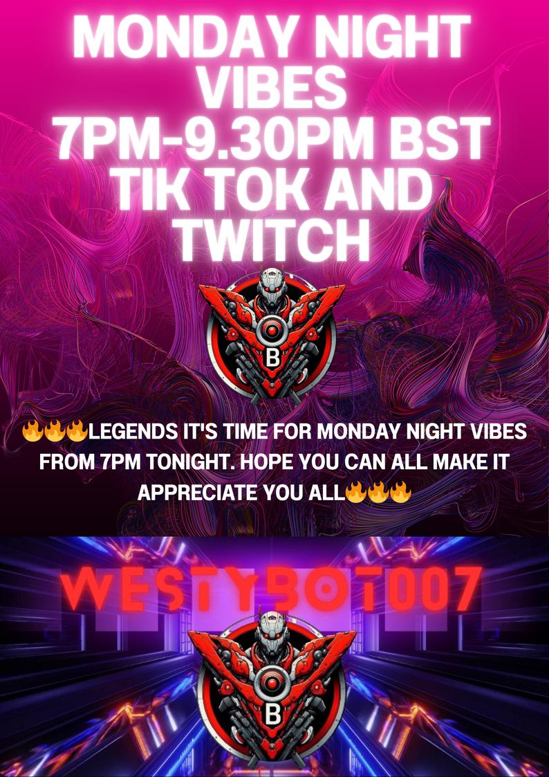 7pm Live on twitch and tik tok lets goooo appreciate you all legends 🔥💜🔥