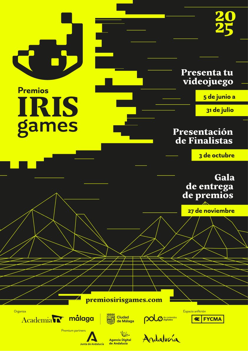 Continúa abierto el plazo de inscripción para los Premios Iris Games, que organizan <a href="/academia_tv/">AcademiaTV</a> y el <a href="/PoloDigitalMLG/">Polo Nacional de Contenidos Digitales</a>. Las bases pueden consultarse en premiosirisgames.com. Más información 👉 malaga.eu/el-ayuntamient…