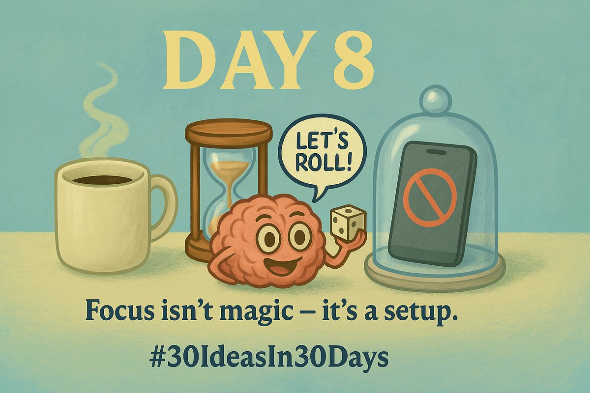 daniela_kuester's tweet image. 3 simple habits saved my focus last week:

☕️Take a break to free my mind
⌚️Set aside time for my writing experiment
📵Put away my phone until the tasks are done

#FocusHabits #TinyTweaks #WritingRoutine #30IdeasIn30Days