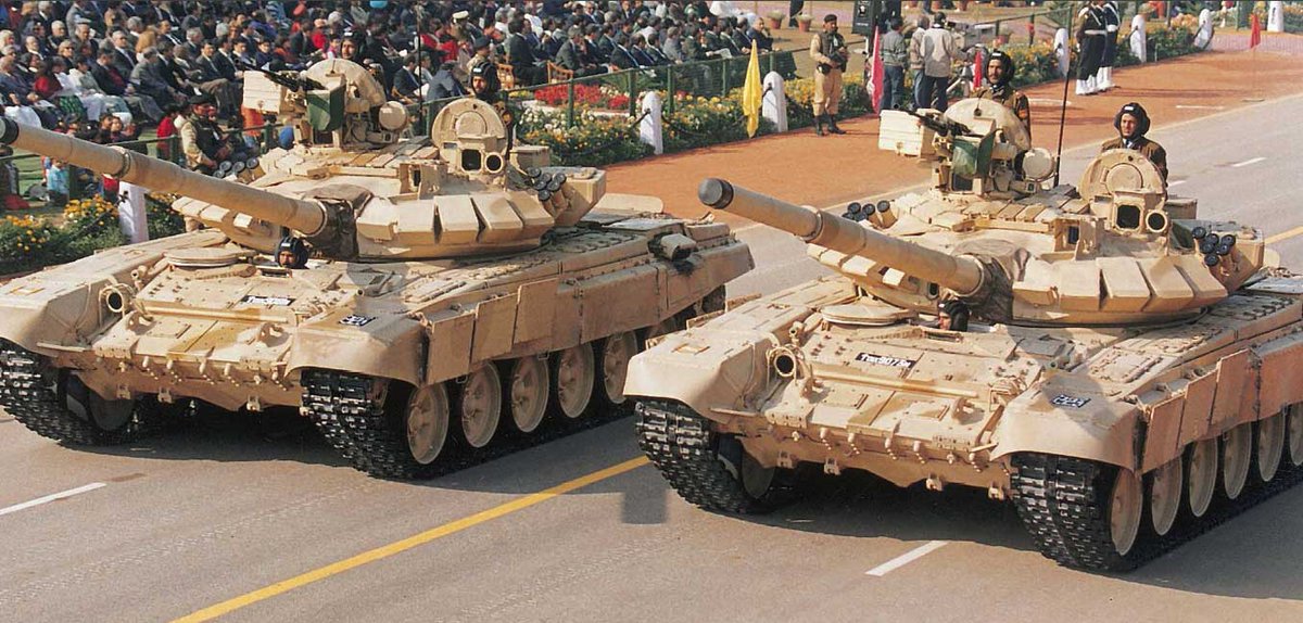 Indian T-90S with Cast turrets parading in the 2000's. 
(They recieved 40+ of these, rest were with Welded turrets).