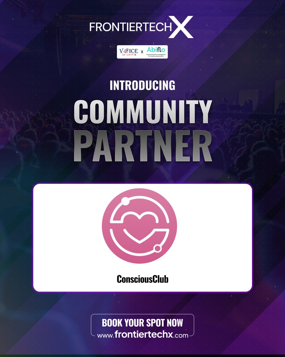🌟 Thrilled to have Conscious Club join #FrontierTechX London 2025 as a community partner — where NFTs fuel brand loyalty, support creators &amp; drive sustainability 🌱

🗓️ July 22 | 📍 London
🎟️ lu.ma/qbbycvzp
🌐 frontiertechx.com
🔗 consciousclub.xyz