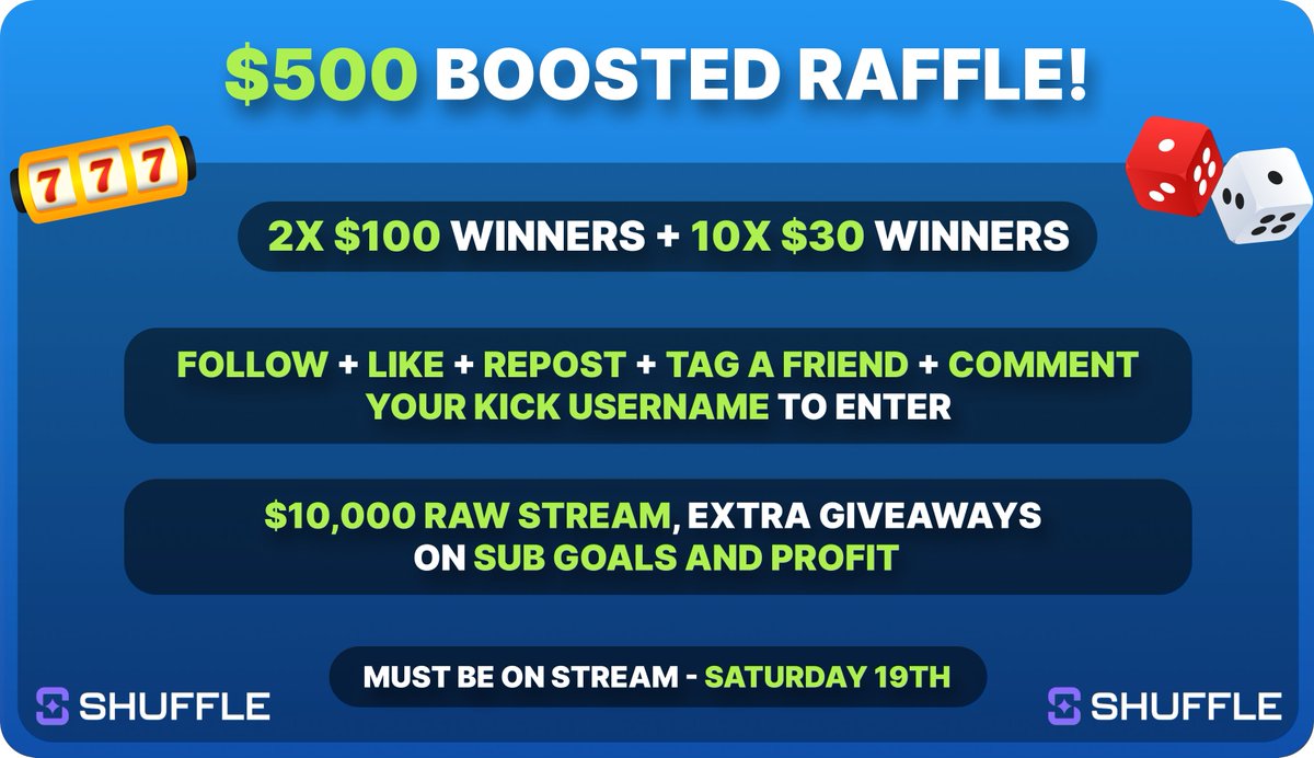 MrRowBee's tweet image. Weekly X Giveaway - Extra Juice!

kick.com/mrrowbee