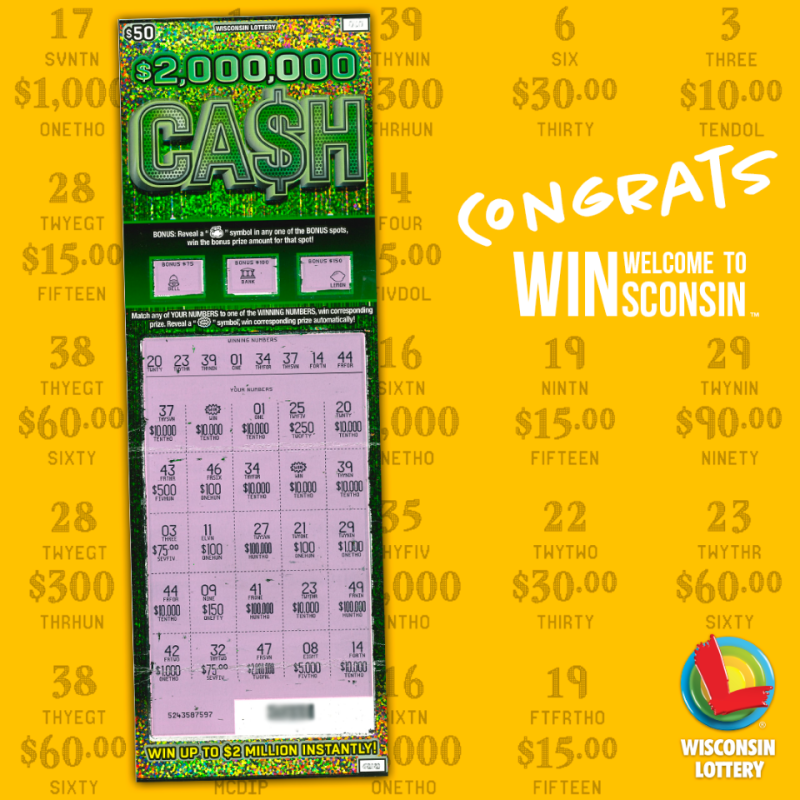 wilottery's tweet photo. Congrats Matthew.
Learn more about $2,000,000 Cash at https://t.co/PZ8TsPBmXS.
#WiscoWinner #WelcomeToWINsconsin https://t.co/HKmfjUh0oG