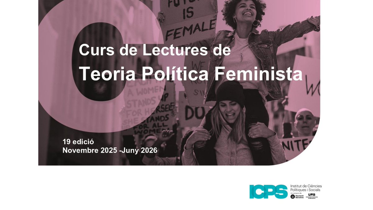 🆕Nova edició!!
🟣Curs de lectures de "Teoria Política Feminista" 19ª ed. 2025-2026.

🗓️Inici: 21/11/2025
➡️ +info: bit.ly/4lRJakg