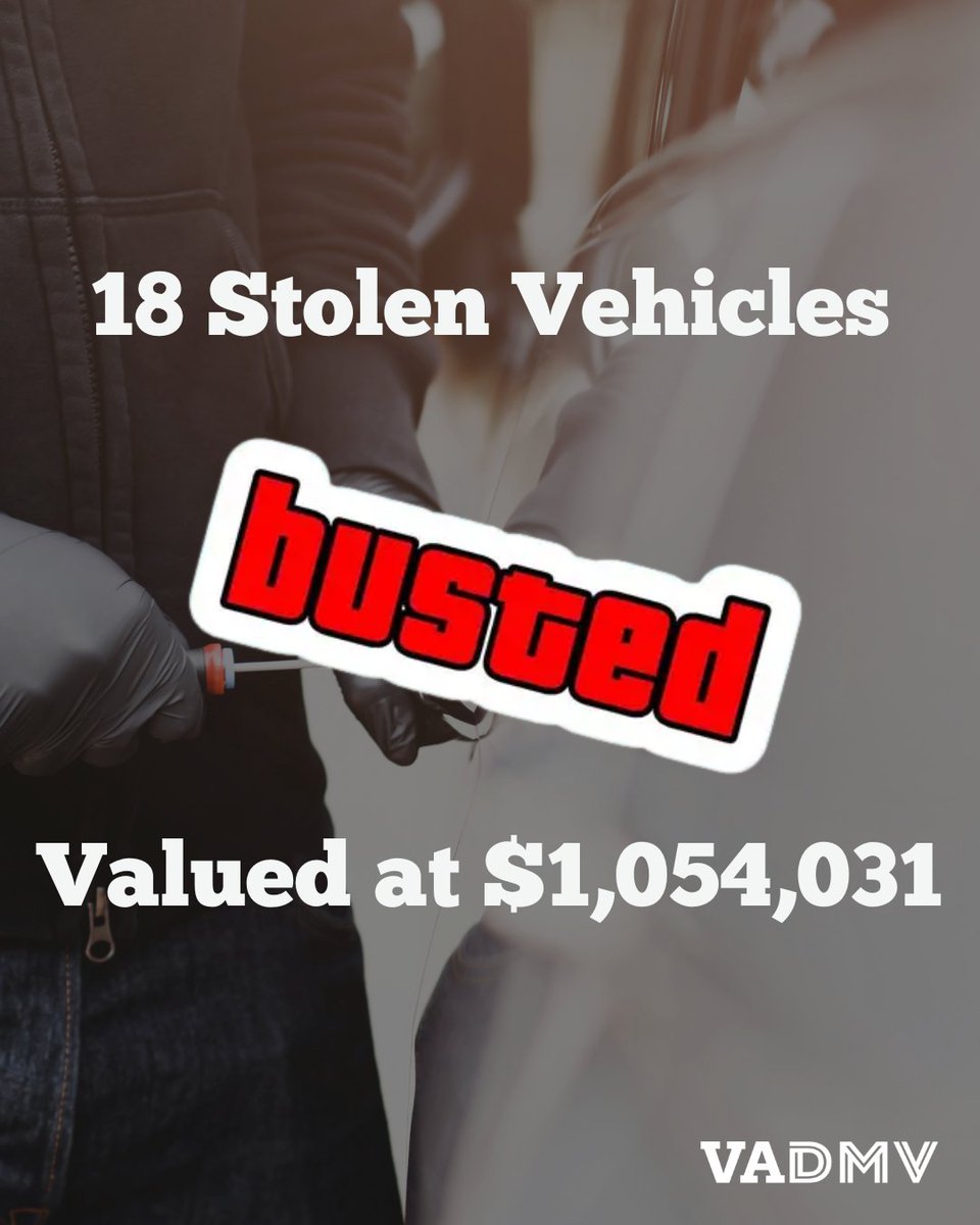VirginiaDMV's tweet image. Members of the Virginia DMV Law Enforcement Division, in conjunction with 8 state, local and federal agencies including U.S. Customs, aided in the recovery of 18 stolen vehicles destined for overseas in June of 2025 at the Port of Norfolk.
#lawenforcement #stopcartheft