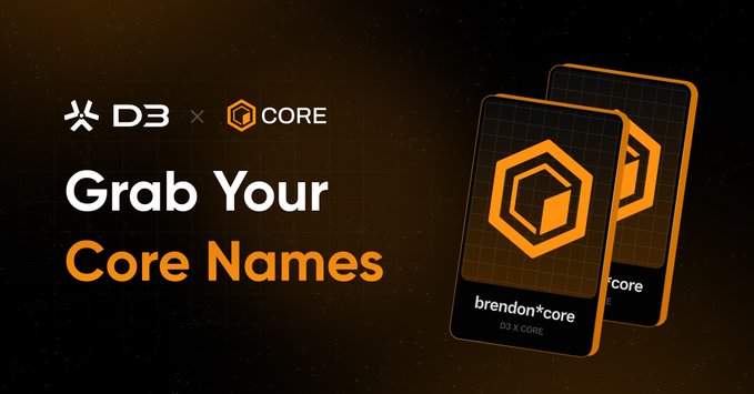 md_hasan65's tweet image. @Core_Names is unlocking identity for the Core ecosystem!
Claim your unique .core name and simplify Web3 access across dApps and wallets.
Powered by #D3inc and built for the future of #CoreDao!
#CoreNames #CoreDao #D3inc 🚀