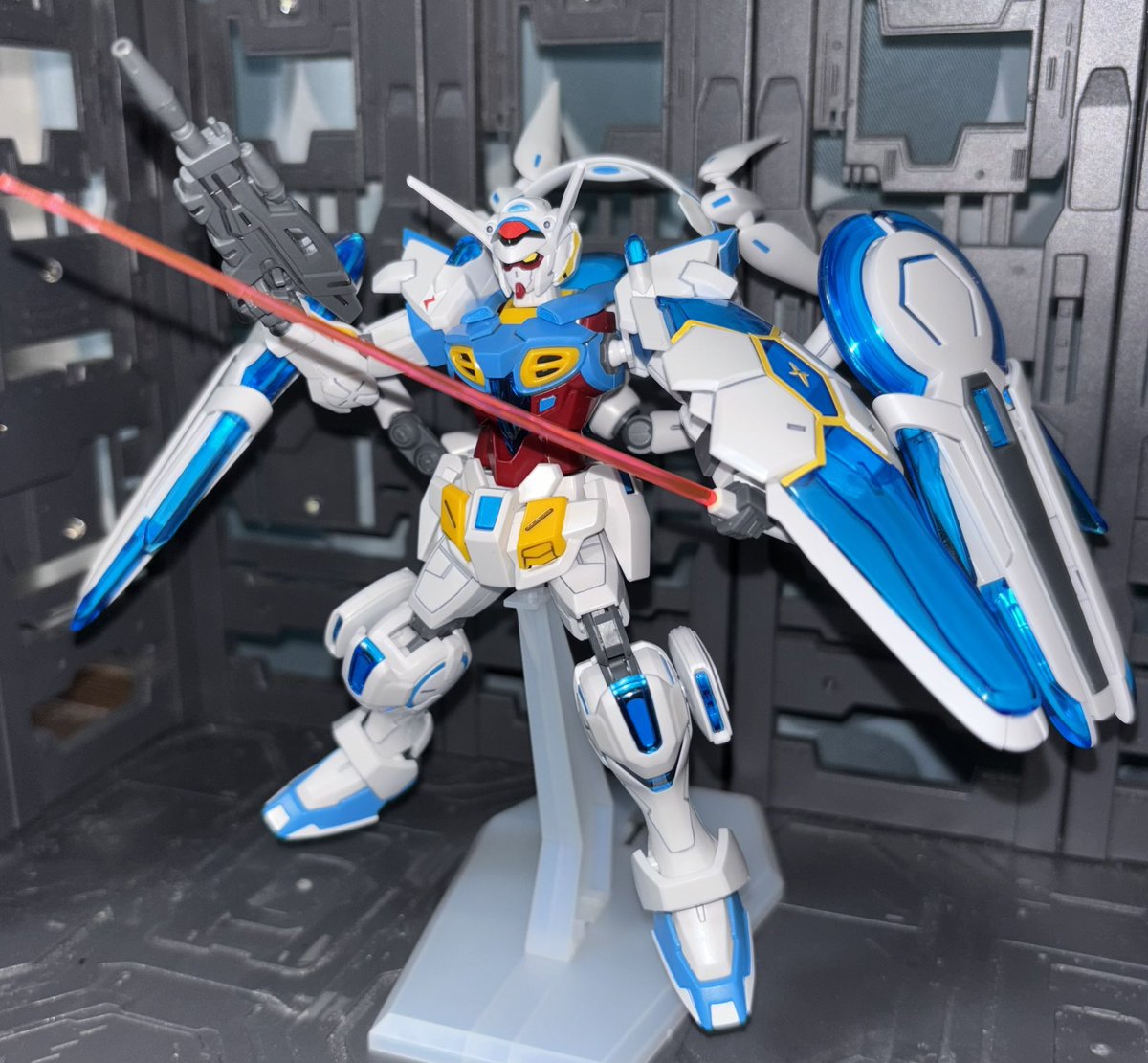 Hideyan021981's tweet image. 昔に映画見に行って買った機体‼️
#ガンダムGセリフパーフェクトパック装備
キラキラかっこ良い(*´&gt;ω&lt;`*)
#ガンプラ #みりプラ #めこ丸隊
#ガンプラ好きとつながりたい
#Gのレコンギスタ