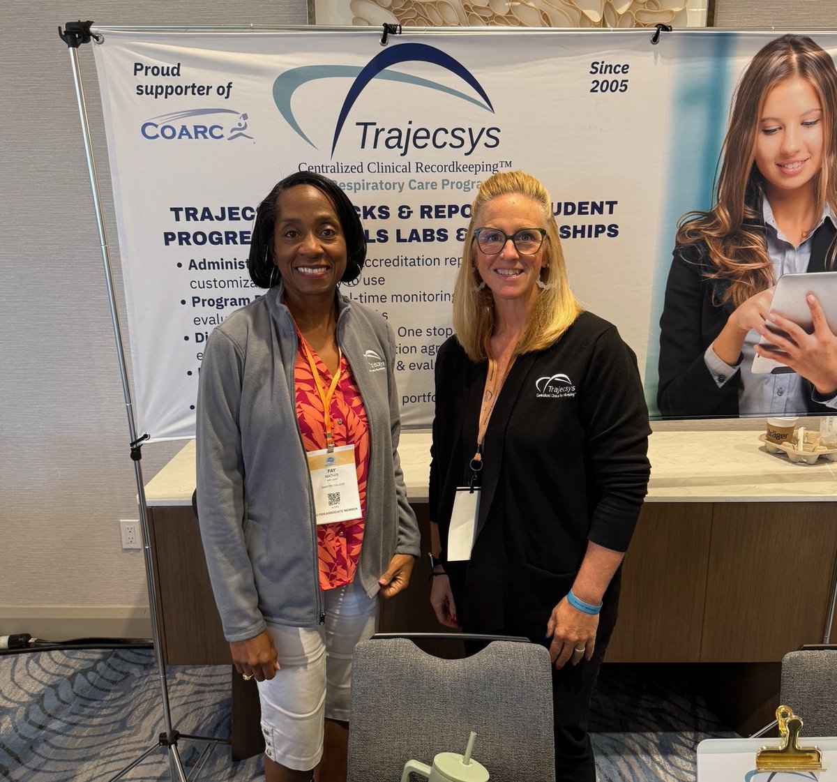 🎉We were proud to award two Trajecsys Access Scholarships to Copiah-Lincoln Community College and Vermont State at the 2025 AARC Summer Forum.

Congrats to our jacket winners — Josh Pendergraft, Edgecombe CC and Fay Mathis, Charter College!  #TeamTrajecsys #AARCsummerforum