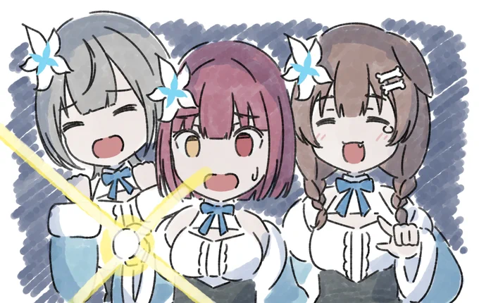 3人の雪花ラミィ #やかまし娘