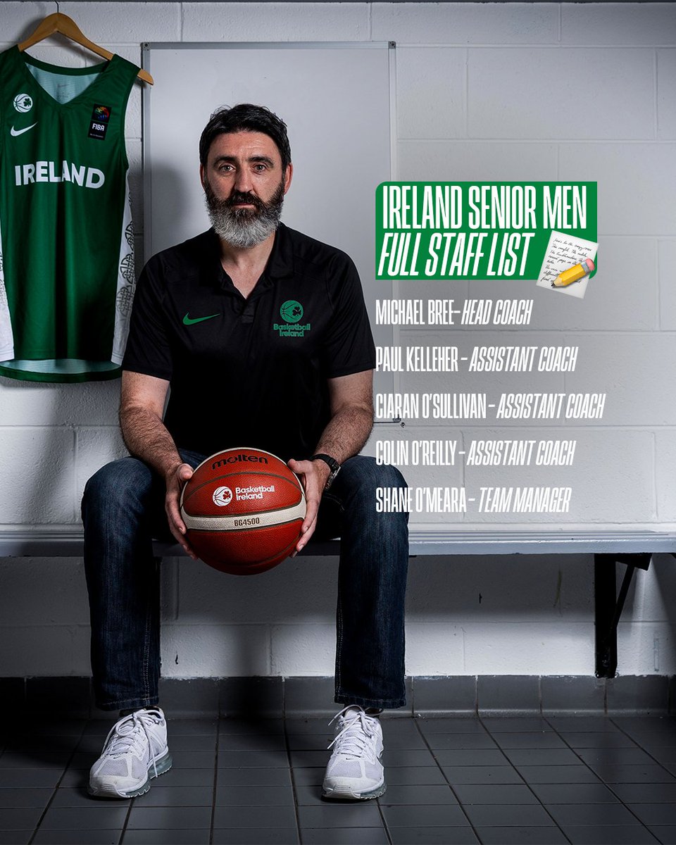 Michael Bree has confirmed his backroom team ahead of the Jysk Summer Series against Norway at the National Basketball Arena ✅

Read more ➡️ bit.ly/4nOlCOT

Get tickets for the games on ireland.basketball/tickets 🎟️

#GreenMeansGo ☘️ | #IrishBasketball