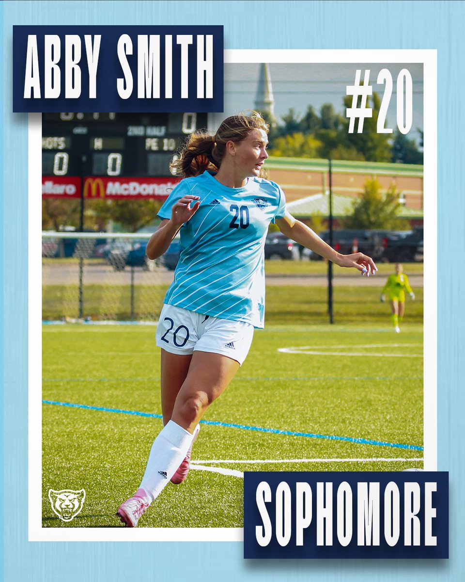 Next up returning this upcoming fall we have Sophomore #20 Abby Smith! ⚽️🩵

Here are some fun facts about Abby you might not know:
-She loves to read.
-She loves hanging out with friends &amp; family.
-She enjoys shopping &amp; spending time in nature.