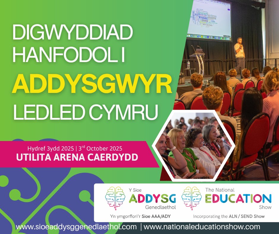 Sioe Addysg Genedlaethol (@sioeaddysg) on Twitter photo Edrych i ddod â’r ysgol gyfan i’r Sioe Addysg Genedlaethol eleni?
Mae’n ddigwyddiad hanfodol i addysgwyr ledled Cymru!!
📍 Utilita Arena Caerdydd
📅 Hydref 3ydd 2025
✨Ffurflen archebu grŵp yma –
👉nationaleducationshow.com/cardiff-group-…
✉ info@nationaleducationshow.com Edrych i ddod â’r ysgol gyfan i’r Sioe Addysg Genedlaethol eleni?
Mae’n ddigwyddiad hanfodol i addysgwyr ledled Cymru!!
📍 Utilita Arena Caerdydd
📅 Hydref 3ydd 2025
✨Ffurflen archebu grŵp yma –
👉nationaleducationshow.com/cardiff-group-…
✉ info@nationaleducationshow.com