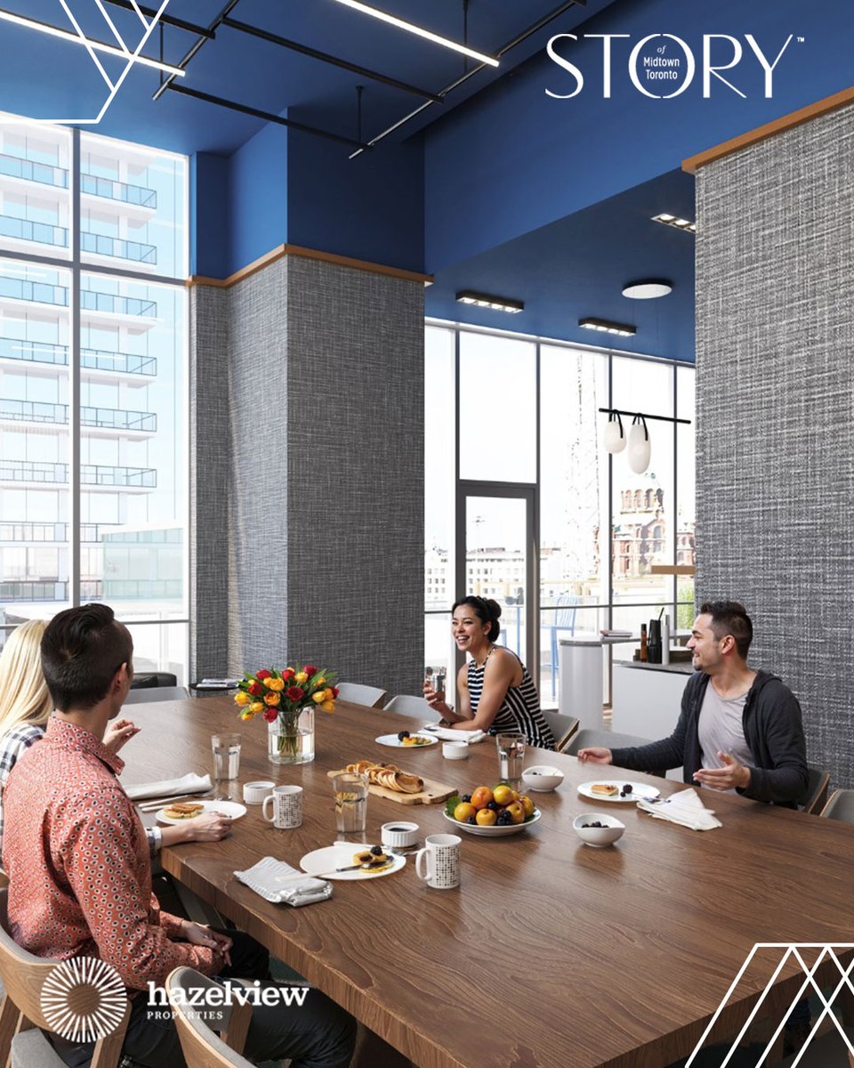 At Story of Midtown Toronto, the co-working lounge, private meeting rooms, and premium coffee service are designed to keep your day running smoothly. When it’s time to unplug, the chef’s kitchen offers a refined setting for entertaining.