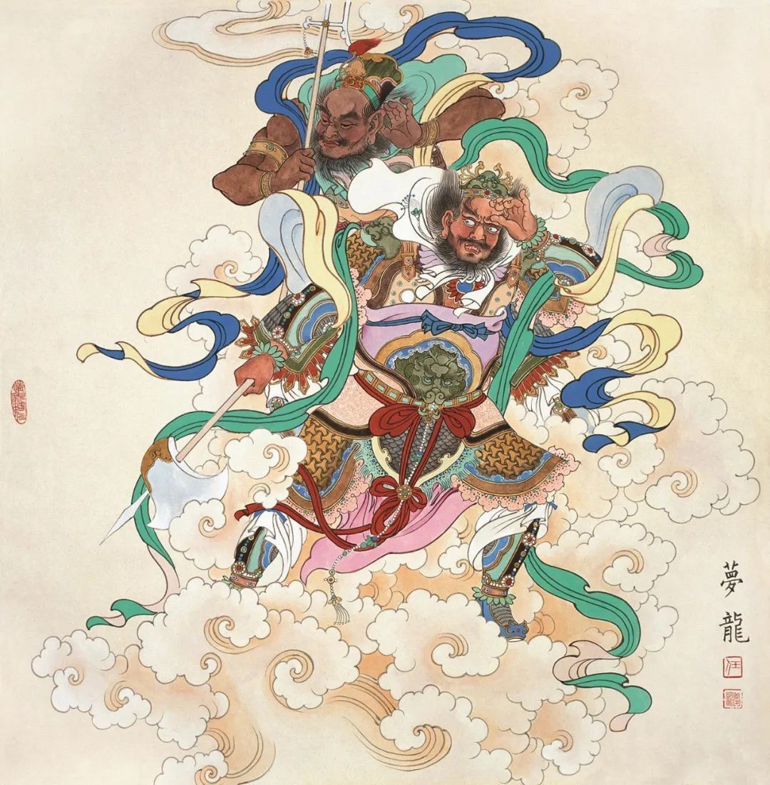 Qianliyan (千里眼) and Shunfeng'er (顺风耳), once wild spirits of the Golden Water in Fujian, now stand as vigilant guardians in Chinese folklore. With eyes that pierce a thousand miles and ears that catch whispers on the wind, they were subdued by the Heavenly Consort and sworn