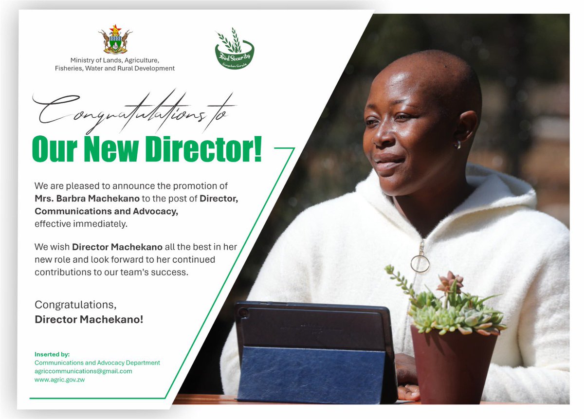 Congratulations <a href="/BarbraMutepfa/">Barbra Mutepfa Machekano</a>