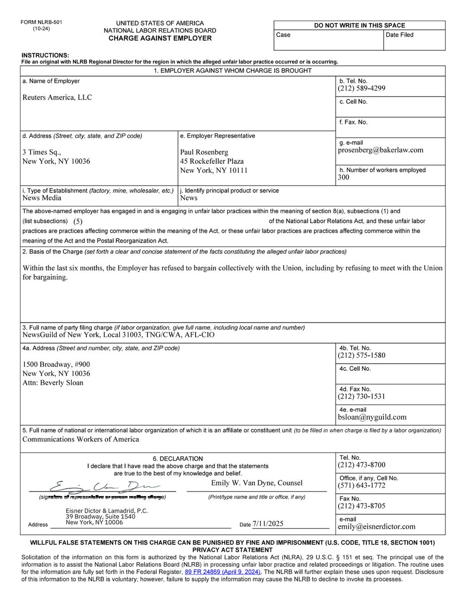 Reuters Guild tweet media