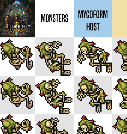 EldritchWars's tweet image. Mycoform Host, once human, now the result of parasitic spores from the Verdant Core’s deeper rot, a corruption that spread after the Sundering. See how it evolved from a sketch to a full-blown pixel-art beast.
#MobileGaming #MMORPG #GameArt $VDT