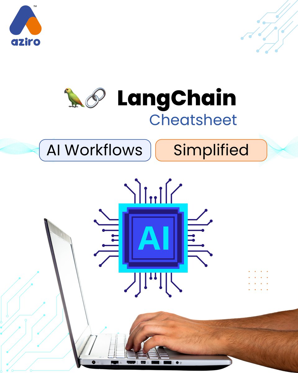 AziroTech's tweet image. Build AI workflows in minutes!
Unlock the power of LangChain with this quick cheatsheet—modular, flexible, and ready for your next big idea.
Which AI chain will you build first?
#LangChain #AIWorkflows #PythonAI #DevTools #AziroTech #TheFilteredEngineer #Aziro