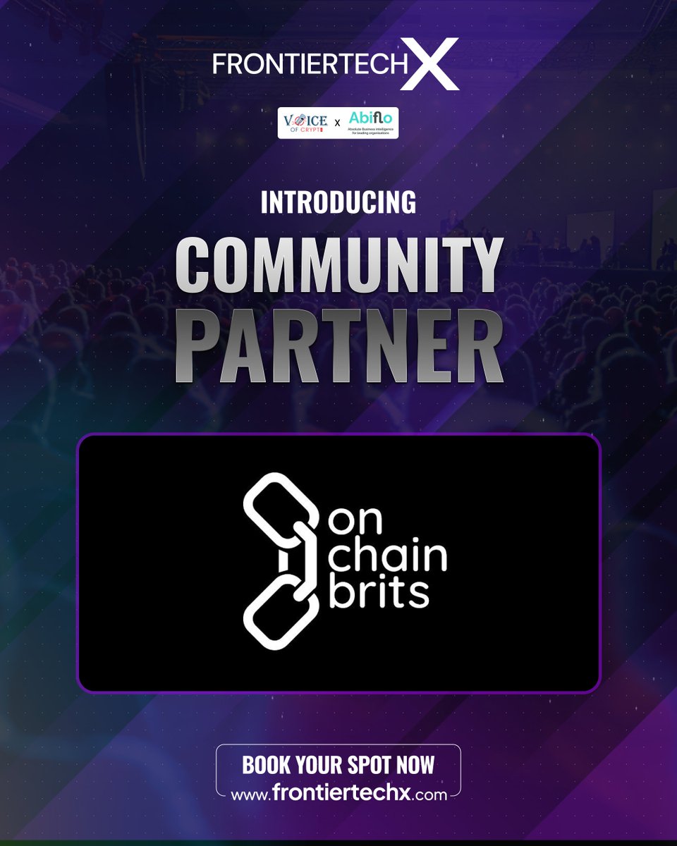 Donbit (@donbit_) on Twitter photo 🌟 Proud to partner with <a href="/OnChainBrits/">On-Chain Brits</a> as a community partner for #FrontierTechX London 2025 — connecting builders & enthusiasts at the frontier of Web3, AI & more!
🗓️ July 22 | 📍 London
🎟️ lu.ma/qbbycvzp
🌐 frontiertechx.com 🌟 Proud to partner with <a href="/OnChainBrits/">On-Chain Brits</a> as a community partner for #FrontierTechX London 2025 — connecting builders & enthusiasts at the frontier of Web3, AI & more!
🗓️ July 22 | 📍 London
🎟️ lu.ma/qbbycvzp
🌐 frontiertechx.com