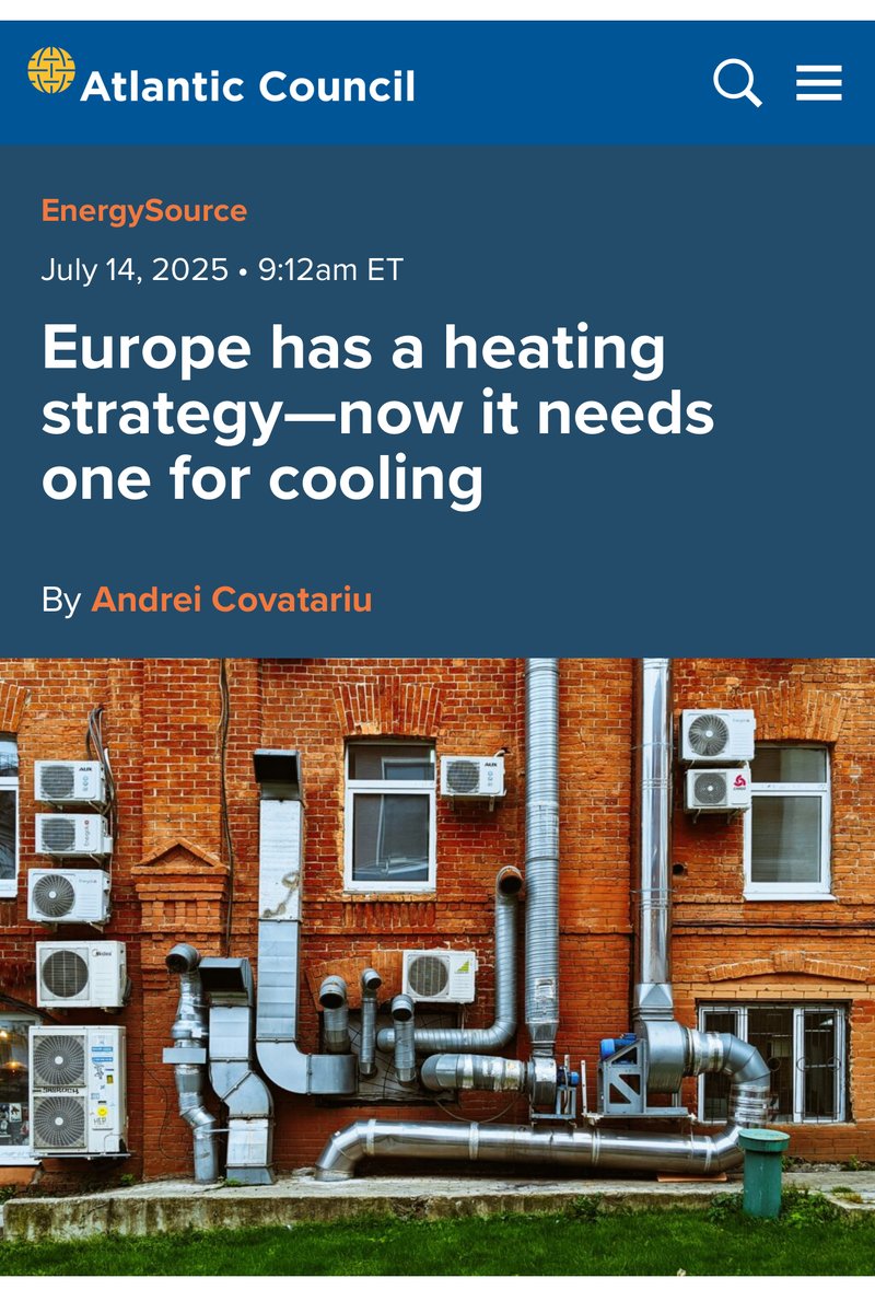 Andrei Covatariu (@andreicovatariu) on Twitter photo In my latest piece for <a href="/AtlanticCouncil/">Atlantic Council</a> | <a href="/ACGlobalEnergy/">Global Energy Center</a>, I discuss a topic I’ve been following for a while — the pressing impact of #cooling needs on Europe’s #energysecurity and its transition goals.
atlanticcouncil.org/blogs/energyso…
#energytransition #heatwaves In my latest piece for <a href="/AtlanticCouncil/">Atlantic Council</a> | <a href="/ACGlobalEnergy/">Global Energy Center</a>, I discuss a topic I’ve been following for a while — the pressing impact of #cooling needs on Europe’s #energysecurity and its transition goals.
atlanticcouncil.org/blogs/energyso…
#energytransition #heatwaves