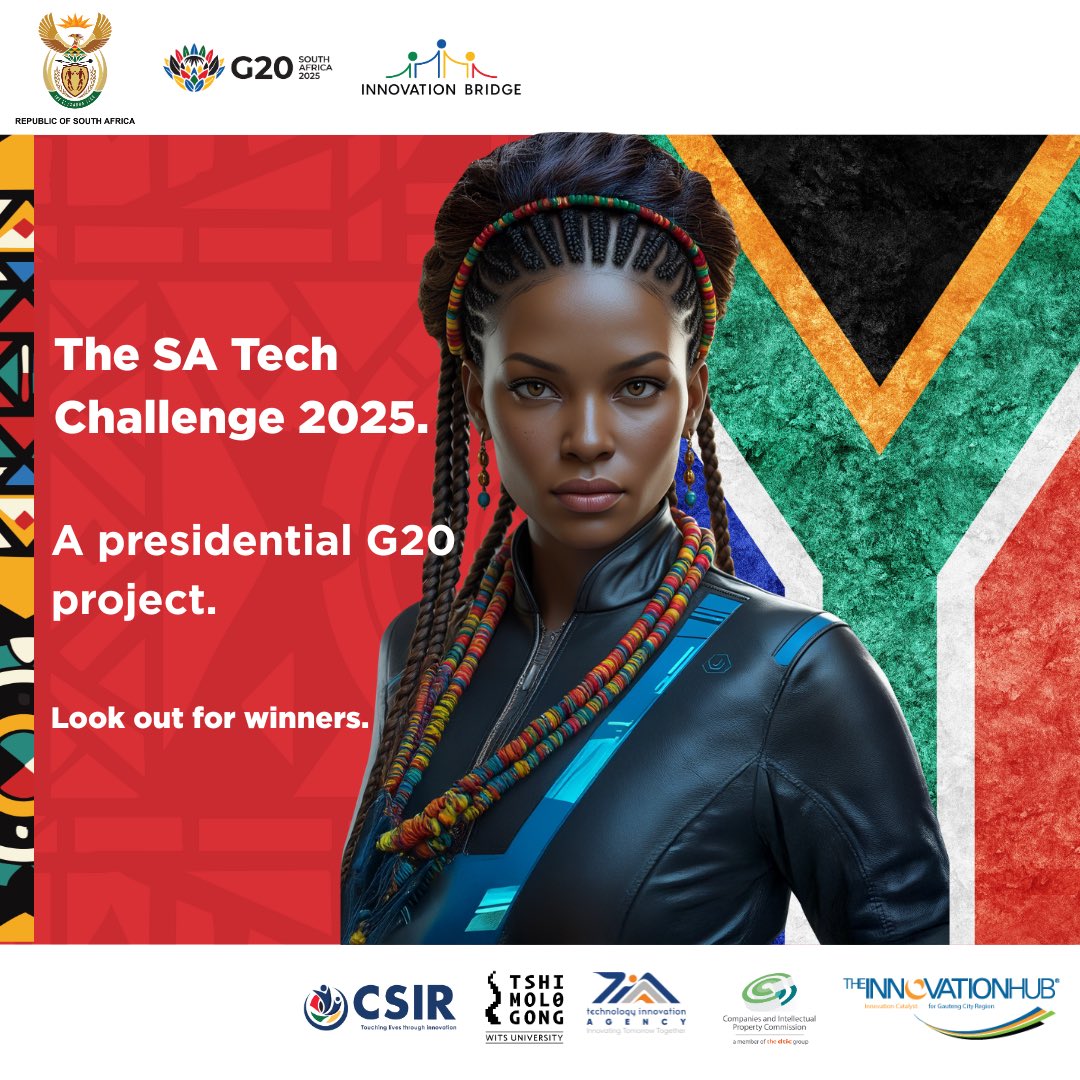 TshimologongIT's tweet image. The #SATechChallenge is more than a competition, it's a direct link to the G20 Digital Innovation Alliance Summit. Our winners won't just get capital, they'll get a global spotlight, reinforcing SA's position as a hub of digital innovation24.
#G20Innovation #SAInnovation