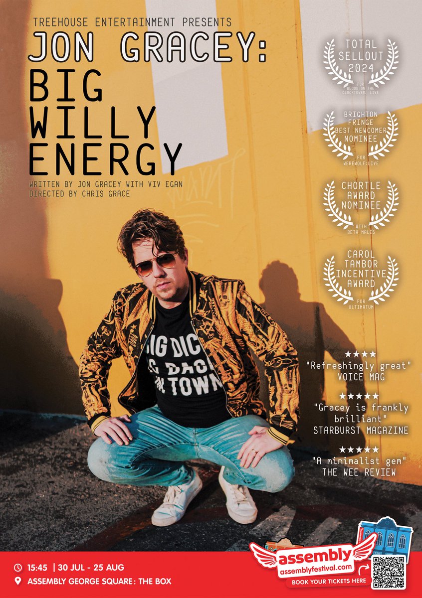 Announcing my debut Ed Fringe solo show: Big Willy Energy! It’s about masculinity, being a straight guy with painted nails and being constantly mistaken for a lesbian. 3:45pm every day <a href="/AssemblyFest/">Assembly Festival</a>. Written by me and <a href="/VivEgan41/">Vivienne Egan 🌹</a>, directed by Chris Grace! assemblyfestival.com/whats-on/1134-…