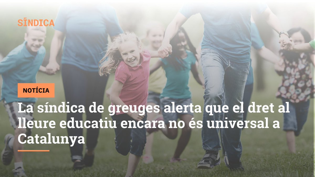 Síndic de Greuges (@sindicdegreuges) on Twitter photo Presentem al <a href="/parlamentcat/">Parlament de Catalunya</a> l'últim informe sobre lleure, publicat a l'abril:
🔸El lleure educatiu és essencial per al desenvolupament integral dels infants i, per tant, cal que deixi de ser un privilegi per esdevenir un dret garantit per a tothom.
Més ℹ️: bit.ly/40Kd1D2 Presentem al <a href="/parlamentcat/">Parlament de Catalunya</a> l'últim informe sobre lleure, publicat a l'abril:
🔸El lleure educatiu és essencial per al desenvolupament integral dels infants i, per tant, cal que deixi de ser un privilegi per esdevenir un dret garantit per a tothom.
Més ℹ️: bit.ly/40Kd1D2