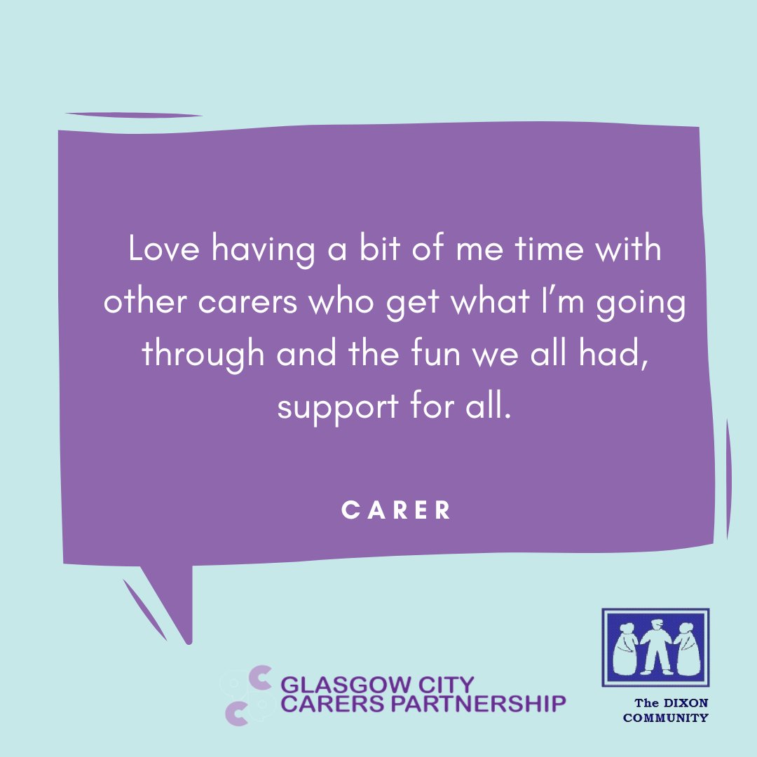 #WellbeingWednesday

We love to hear about the benefits to the wellbeing of carers who attend peer support.

👉Find out more and get support from your local carers centre in Glasgow visit yoursupportglasgow.org/carers

💻self refer glasgow.gov.uk/carers

☎️0141 423 0728