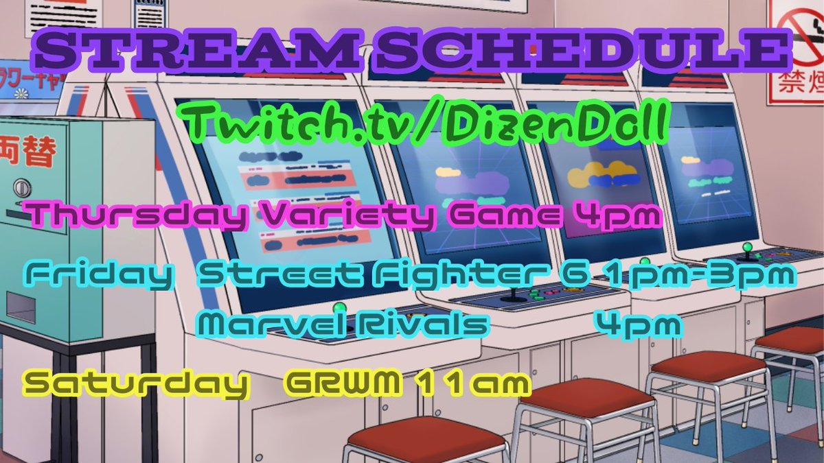 DizenDoll's tweet image. My stream schedule for this week🎮💕 times in EST!
