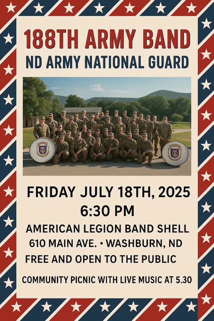 Looking for a family friendly summer activity? Check out the 188th Army National Guard Band down on Main Street this Friday!