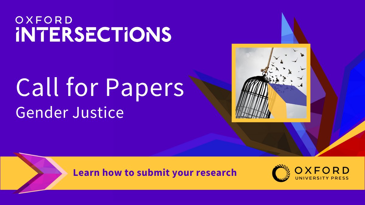 🚨 Oxford Intersections: Gender Studies invites abstracts for new articles that explore how gender intersects with all aspects of life through interdisciplinary research.

🗓️ Deadline: 11 Aug 2025
 
📩 Submit: oxford.ly/40FV9ZY