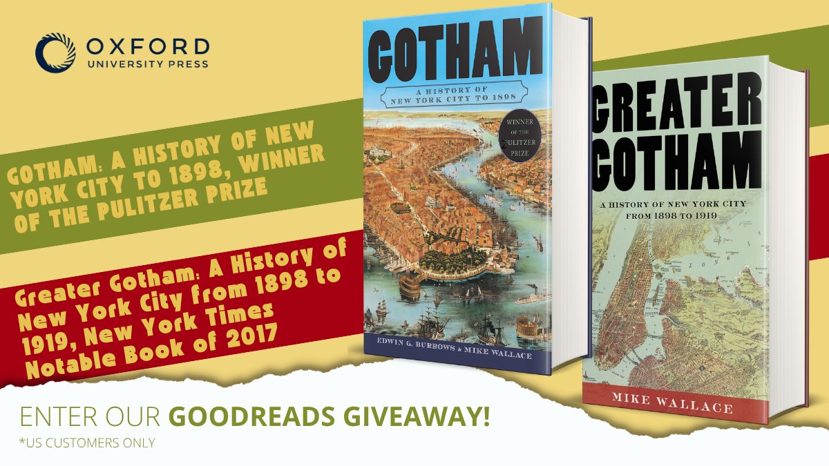 This fall, the final volume of Mike Wallace's Gotham series will publish. That means you have 3 months to catch up. We're holding a giveaway of volumes 1 and 2 on @Goodreads. Enter today!

For volume 1: oxford.ly/4kuKCI8

For volume 2: oxford.ly/4kAAwpj