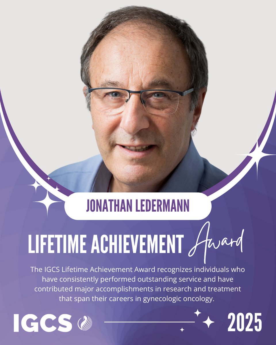 IGCSociety's tweet image. We’re proud to announce that Dr. Jonathan Ledermann, has been selected as the recipient of the 2025 IGCS Lifetime Achievement Award!
With a career spanning over 30 years, Dr. Ledermann has contributed to the transformation of gynecologic cancer care through his leadership in…
