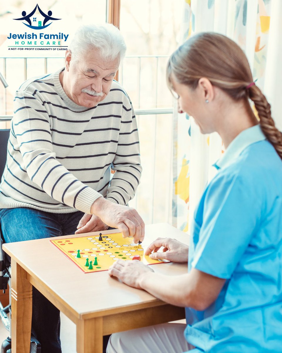 JFHomeCare's tweet image. Playing games is more than just fun. It supports mental sharpness, lifts spirits, and encourages meaningful connection. At Jewish Family Home Care, we’re proud to support activities that bring joy and wellness to the people we care for. ♟️
