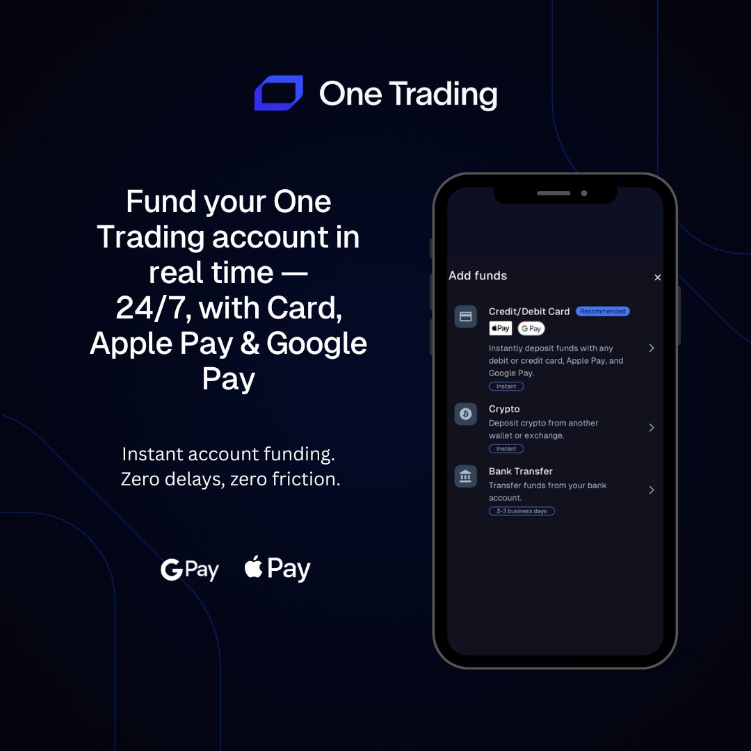 OneTradingEU's tweet image. Financial tools should move as fast as the markets.
That’s why we’ve introduced Instant Deposits - enabling real-time account funding.
🔗 Read more in our blog onetrading.com/blog/instant-p…