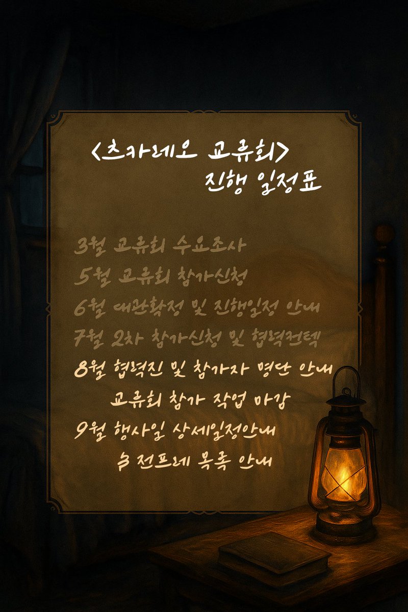 안녕하세요. 
츠카레오 교류회 입니다.  

진행은 순조롭게 잘 되어가고 있습니다!
문의사항은 DM이나 메일로 부탁드립니다~ 😄
잘 부탁드립니다!