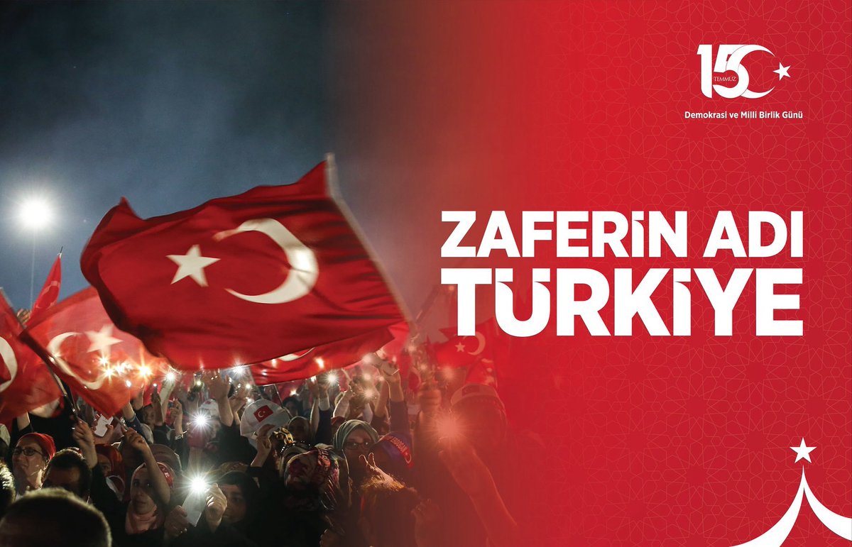 #ZaferinAdı Türkiye🇹🇷

#15Temmuz Demokrasi ve Milli Birlik Günü Kutlu Olsun🇹🇷

#15TemmuzDestanı 
#15TemmuzDemokrasiveMilliBirlikGünü