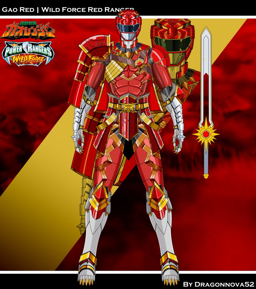 i just update my art Gao Red / Wild Force Red Ranger with 3 other