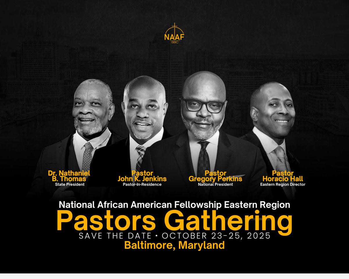 SAVE THE DATE! In October, our Pastors Gathering hits the Eastern Region with resources and sessions to refresh and equip pastoral leaders! #naaf #naafsbc #sbc #blackchurches #blackpastors #betterchurches #forwardtogether #bettertogether #naaftogether
